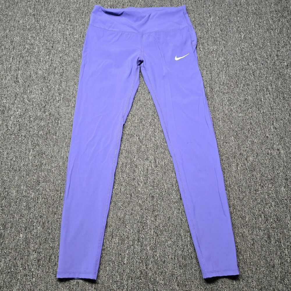 Nike Dri‑FIT Leggings Women’s L Purple Stretch Moisture‑Wicking Workout Pants